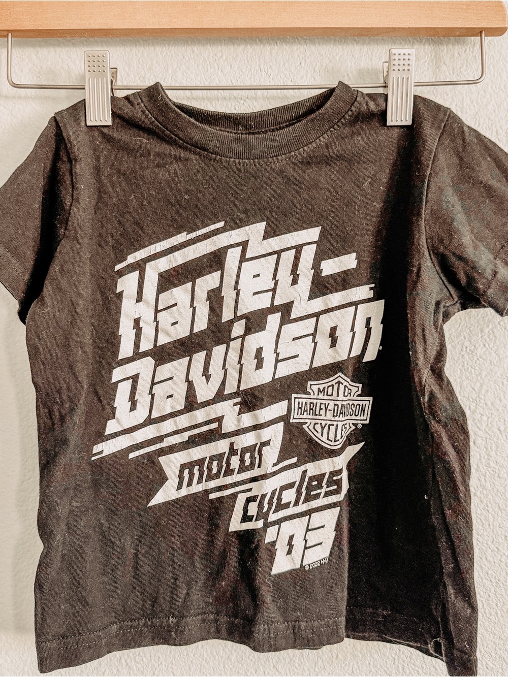 Harley Davidson Vintage Black Tee. Size 2T